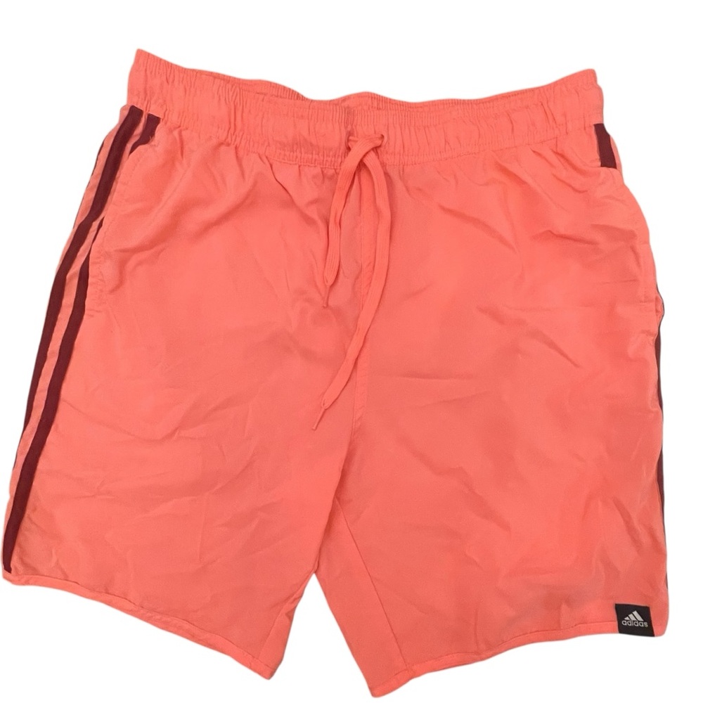 Adidas Peach Athletic Shorts with Black Stripes